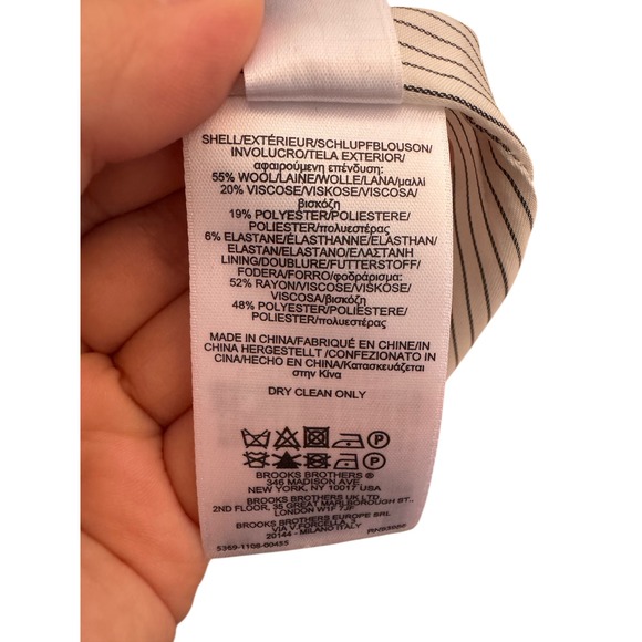 Brooks Brothers Gray Pencil Business Stripped-Lining Wool Blend Dress Sz 2 - Picture 10 of 15